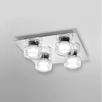 Ledvance - Φωτιστικό οροφής μπάνιου LED ORBIS FLAME 4xLED/5,5W/230V 3000/4000K IP44 χρώμιο