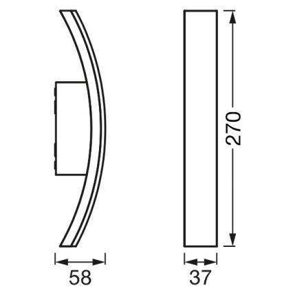 Ledvance - Φωτιστικό τοίχου LED εξωτερικού χώρου BOW LED/7W/230V IP54