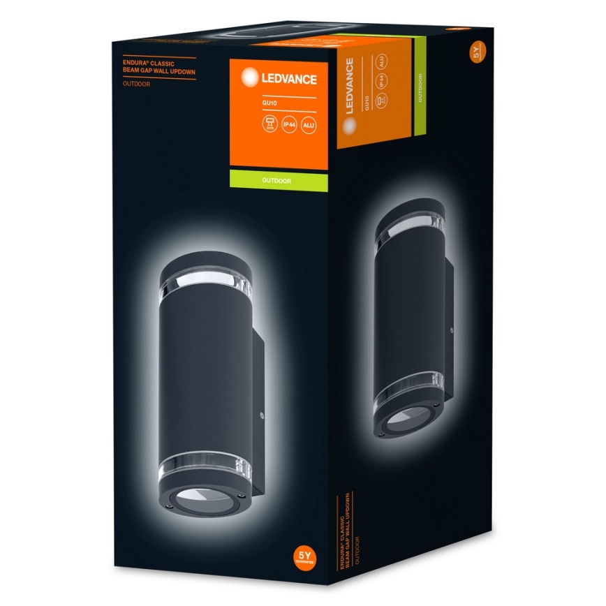Ledvance - Φωτιστικό τοίχου εξωτερικού χώρου BEAM 2xGU10/35W/230V IP44