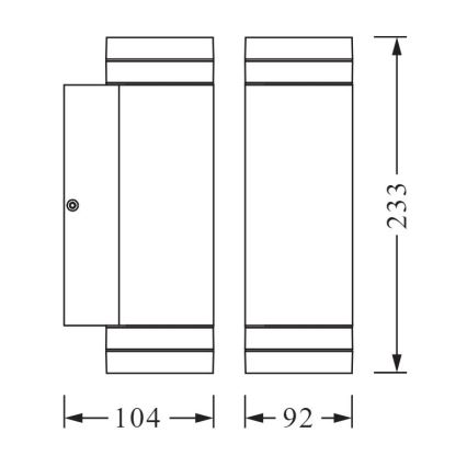 Ledvance - Φωτιστικό τοίχου εξωτερικού χώρου BEAM 2xGU10/35W/230V IP44