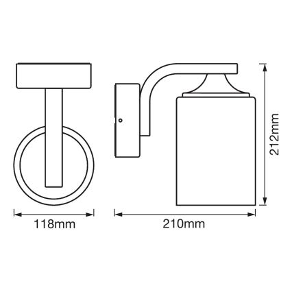 Ledvance - Φωτιστικό τοίχου εξωτερικού χώρου CYLINDER 1xE27/60W/230V IP43 λευκό