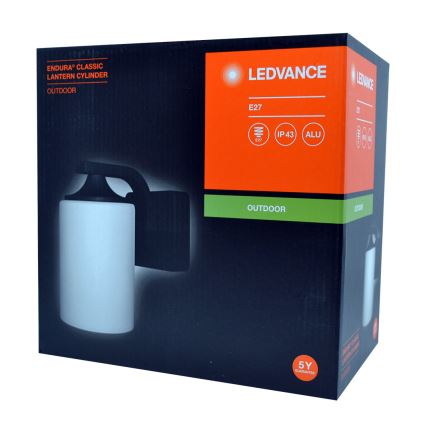 Ledvance - Φωτιστικό τοίχου εξωτερικού χώρου CYLINDER 1xE27/60W/230V IP43 μαύρο