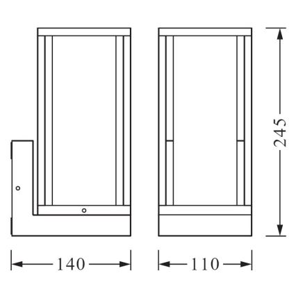 Ledvance - Φωτιστικό τοίχου εξωτερικού χώρου FRAME 1xE27/60W/230V IP44