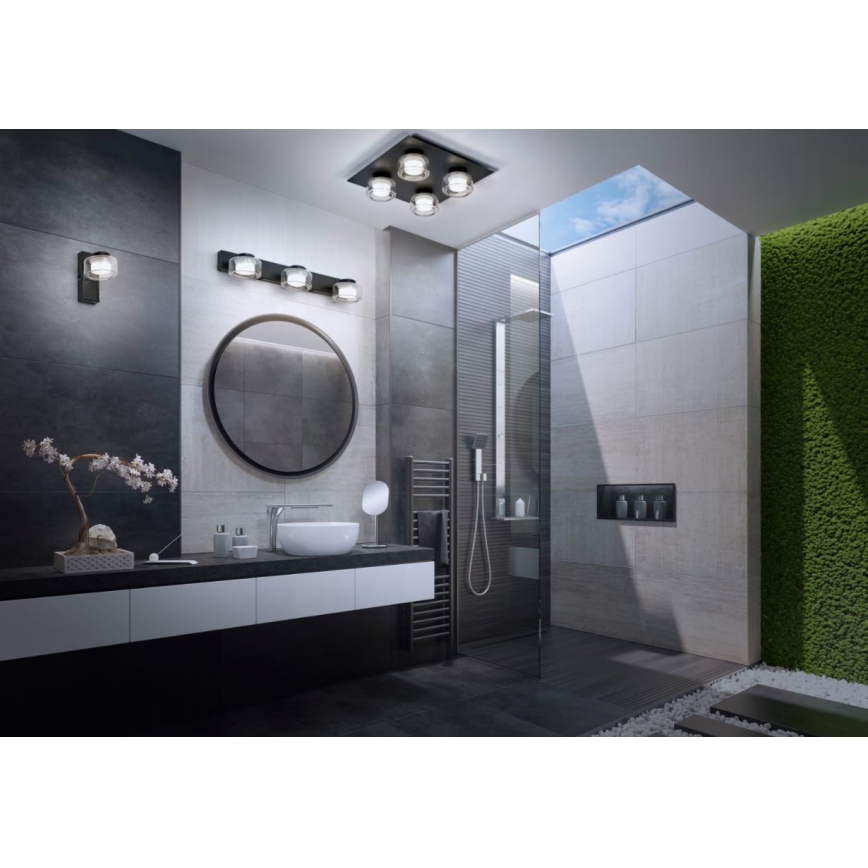 Ledvance - Φωτιστικό τοίχου μπάνιου LED ORBIS FLAME 2xLED/5,5W/230V 3000/4000K IP44 μαύρο