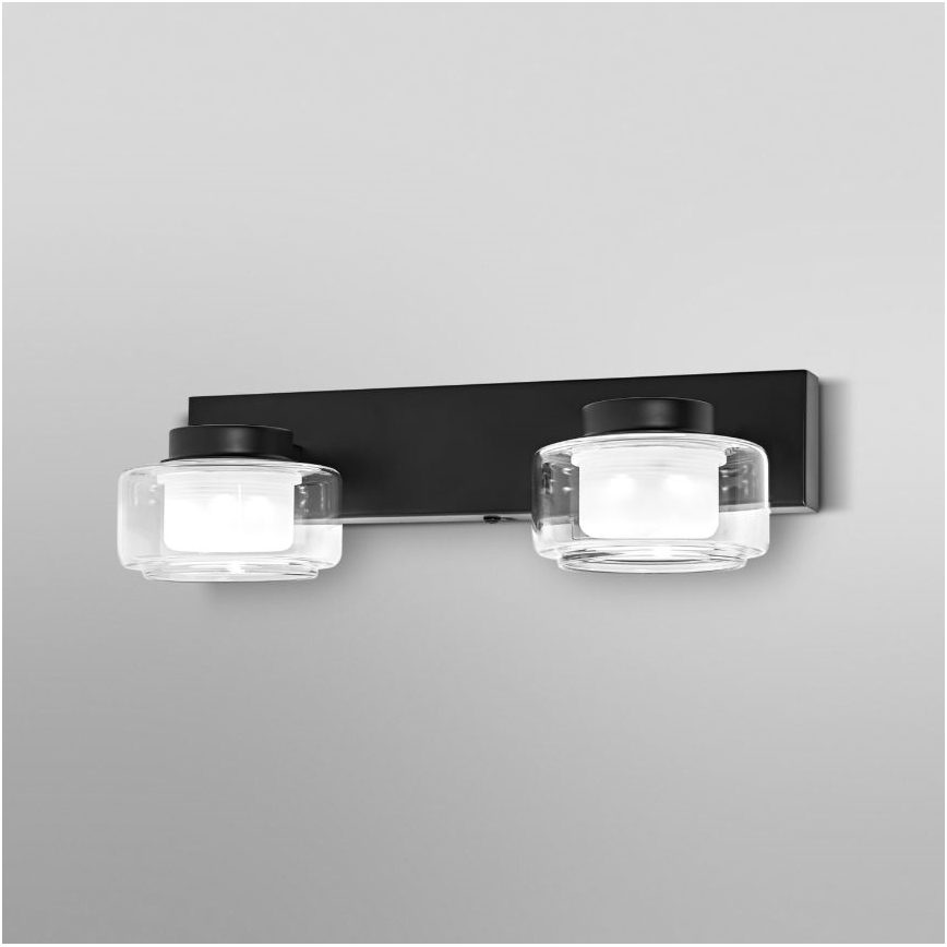 Ledvance - Φωτιστικό τοίχου μπάνιου LED ORBIS FLAME 2xLED/5,5W/230V 3000/4000K IP44 μαύρο