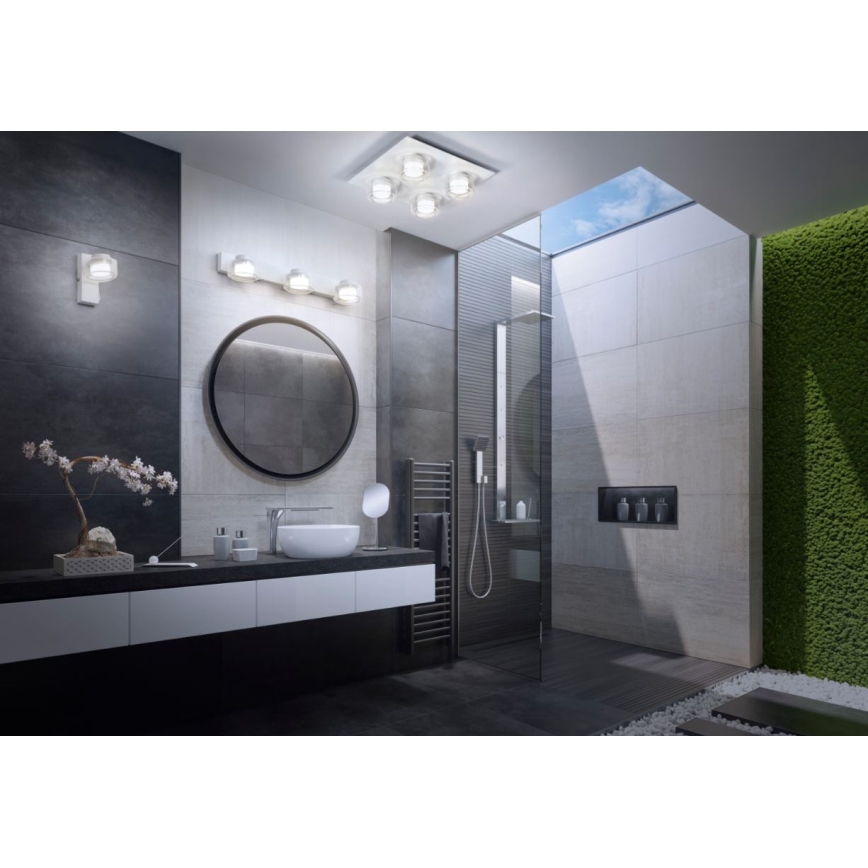 Ledvance - Φωτιστικό τοίχου μπάνιου LED ORBIS FLAME 3xLED/5,5W/230V 3000/4000K IP44 λευκό