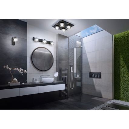 Ledvance - Φωτιστικό τοίχου μπάνιου LED ORBIS FLAME LED/5,5W/230V 3000/4000K IP44 μαύρο