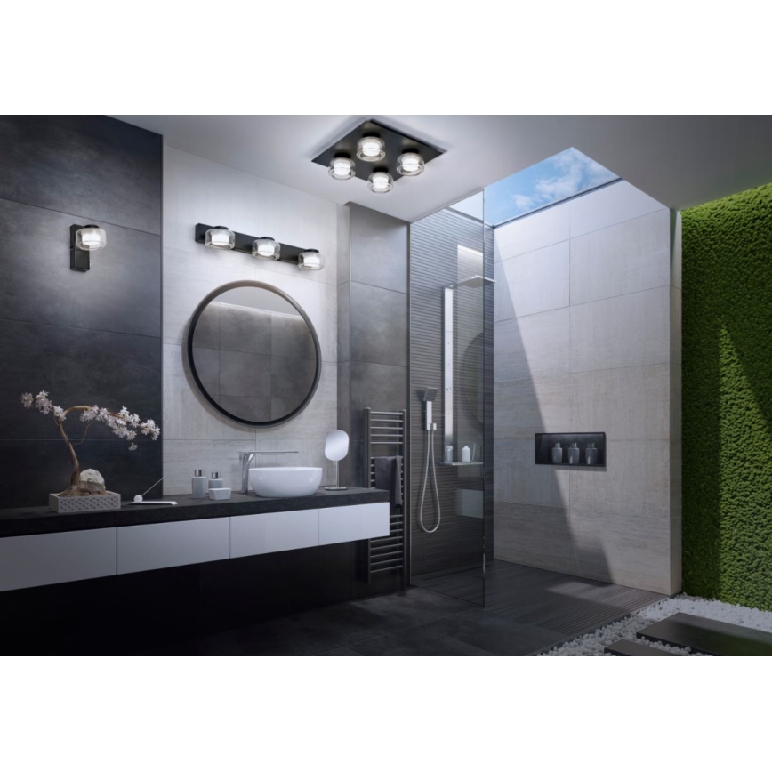 Ledvance - Φωτιστικό τοίχου μπάνιου LED ORBIS FLAME LED/5,5W/230V 3000/4000K IP44 μαύρο