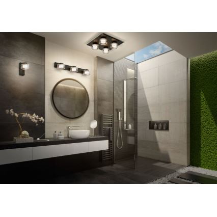Ledvance - Φωτιστικό τοίχου μπάνιου LED ORBIS FLAME LED/5,5W/230V 3000/4000K IP44 μαύρο
