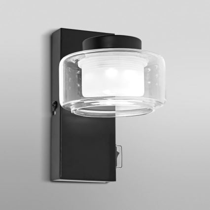 Ledvance - Φωτιστικό τοίχου μπάνιου LED ORBIS FLAME LED/5,5W/230V 3000/4000K IP44 μαύρο