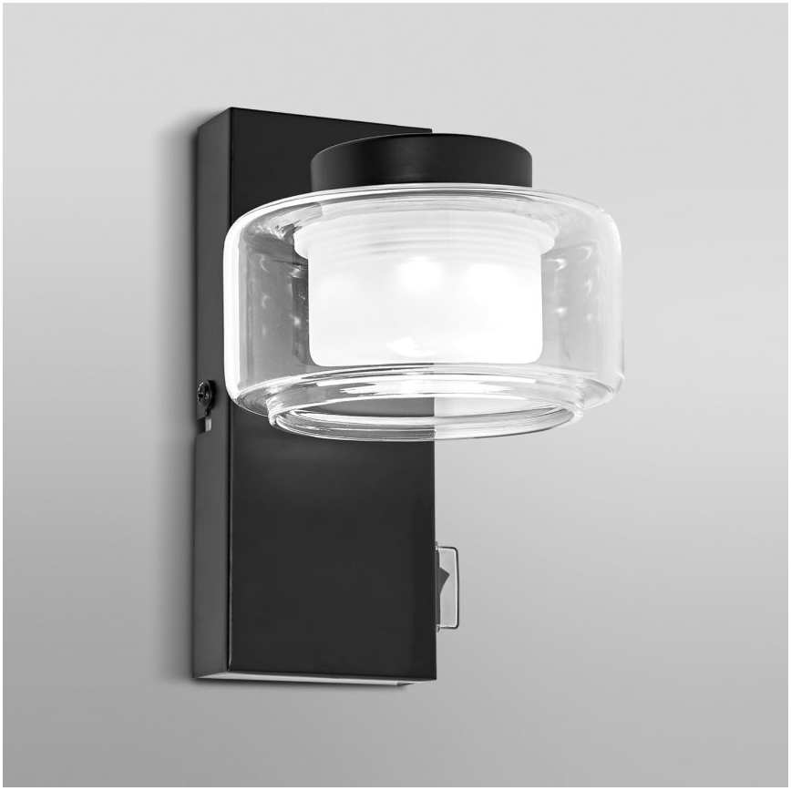 Ledvance - Φωτιστικό τοίχου μπάνιου LED ORBIS FLAME LED/5,5W/230V 3000/4000K IP44 μαύρο