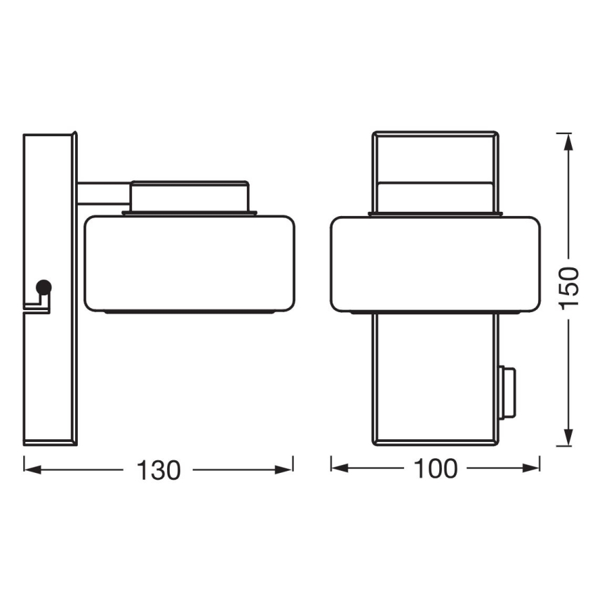 Ledvance - Φωτιστικό τοίχου μπάνιου LED ORBIS FLAME LED/5,5W/230V 3000/4000K IP44 μαύρο