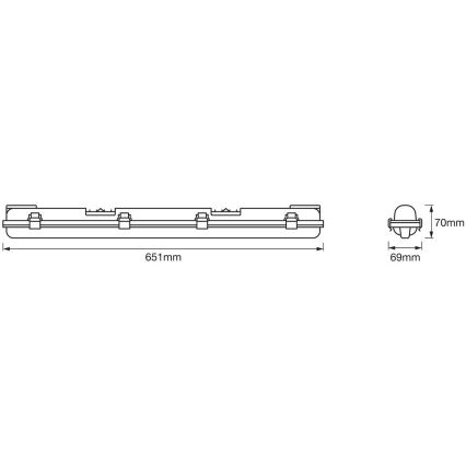 Ledvance - Φωτιστικό φθορισμού LED στεγανό DAMP T8 1xG13/7W/230V IP65