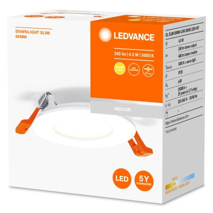 Ledvance - Χωνευτό φωτιστικό LED SLIM LED/4,5W/230V 3000K