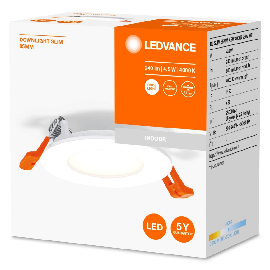 Ledvance - Χωνευτό φωτιστικό LED SLIM LED/4,5W/230V 4000K