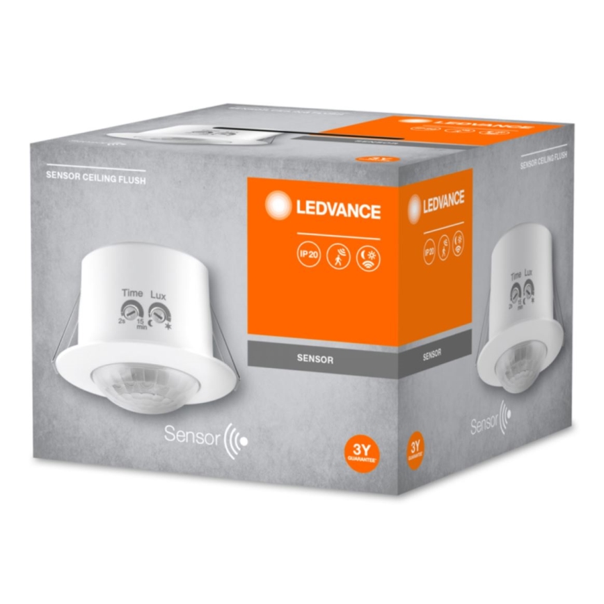 Ledvance - Χωνευτός ανιχνευτής κίνησης υπερύθρων FLUSH 230V λευκό