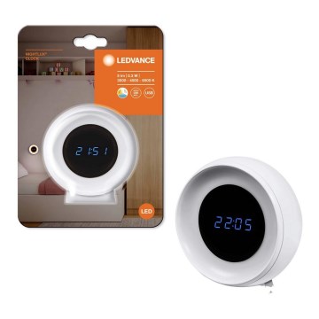 Ledvance - Ψηφιακό ρολόι LED με φωτισμό NIGHTLUX LED/0,3W/5V 1000mAh 3000/4000/6500K