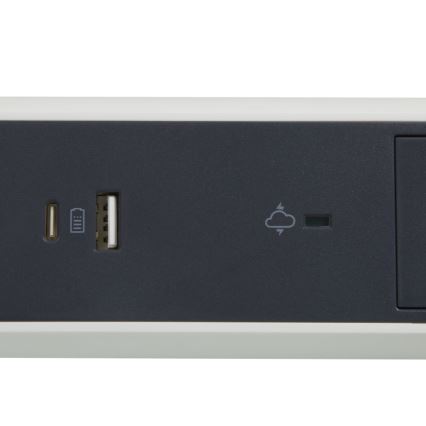 Legrand 049416 - Πολύπριζο με διακόπτη 3Z Type E + USB-A + USB-C 1,5m
