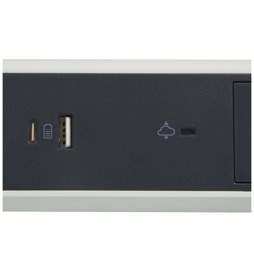 Legrand 049416 - Πολύπριζο με διακόπτη 3Z Type E + USB-A + USB-C 1,5m