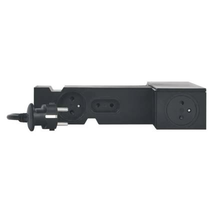 Legrand 049430 - Multimedia HUB με διακόπτη 4Z Type E + 4Z Type C 2m μαύρο