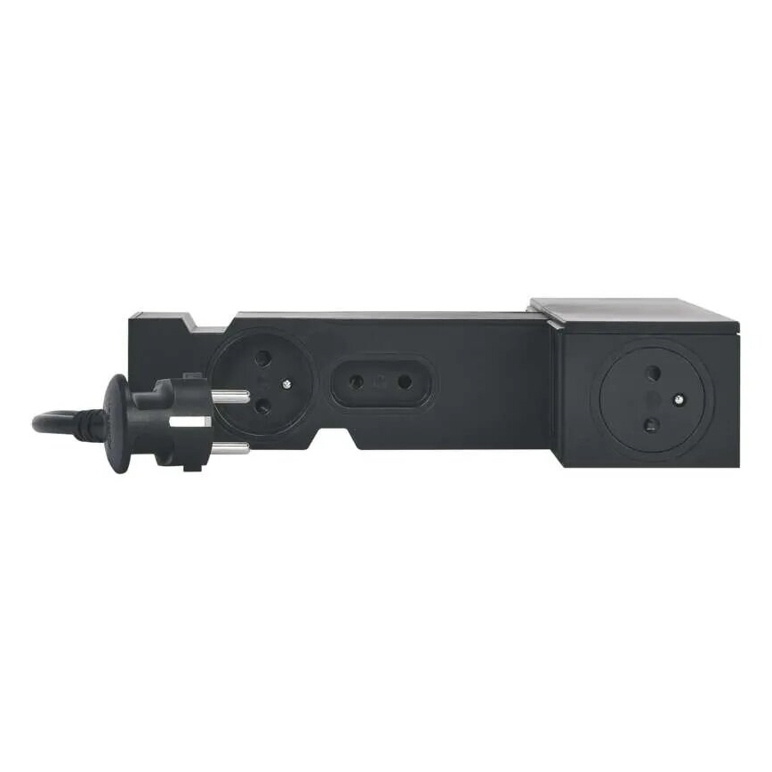 Legrand 049430 - Multimedia HUB με διακόπτη 4Z Type E + 4Z Type C 2m μαύρο