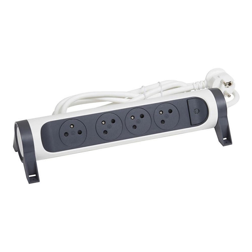 Legrand 049459 - Πολύπριζο με διακόπτη 4Z Type E 3m