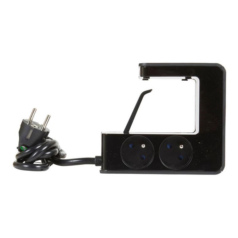 Legrand 050412 -  Πολύπριζο με διακόπτη για τραπέζι  4Z Type E + 2x USB-A 1,5m μαύρο