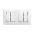 Legrand - 2x Διπλός σειριακός διακόπτης αρ. 5 με πλαίσιο NILOE σε λευκό