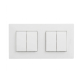 Legrand - 2x Διπλός σειριακός διακόπτης αρ. 5 με πλαίσιο NILOE STEP λευκό