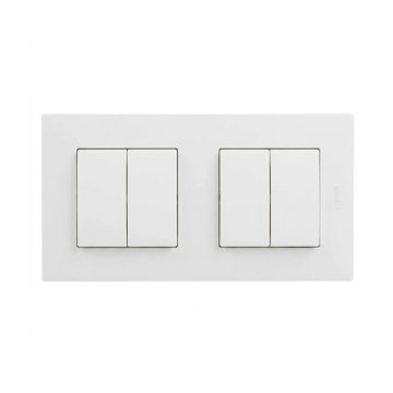 Legrand - 2x Διπλός σειριακός διακόπτης αρ. 5 με πλαίσιο NILOE STEP λευκό