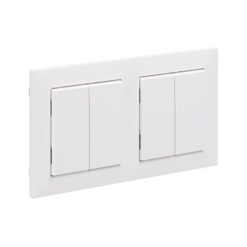 Legrand - 2x Διπλός διακόπτης σκάλας αρ. 5 με πλαίσιο SUNO λευκό