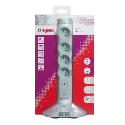 Legrand 50014 - Στήλη εξωτερικού χώρου με πρίζες 230V/16A, 4x2P+T + 3xUSB, 2M