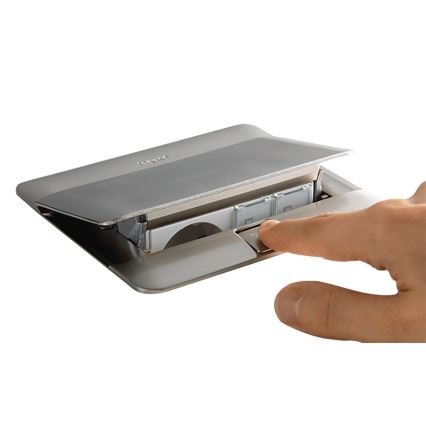 Legrand 54023 - Πλαίσιο επιτραπέζιας πρίζας POP-UP 2x4M ανοξείδωτος