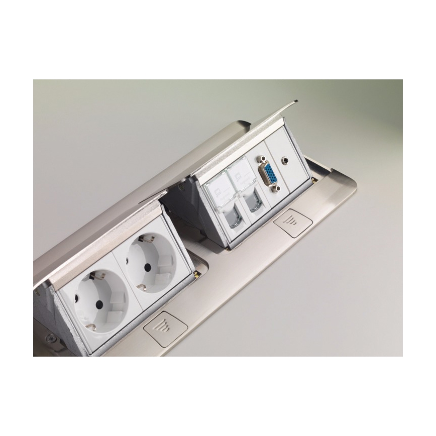 Legrand 54023 - Πλαίσιο επιτραπέζιας πρίζας POP-UP 2x4M ανοξείδωτος