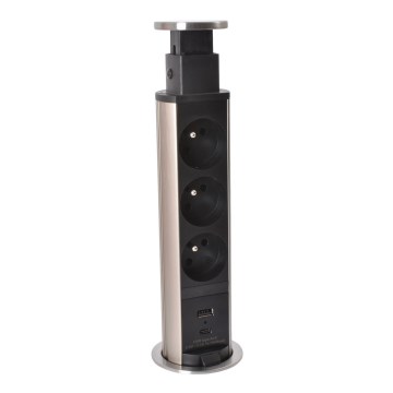 Legrand 654970 - Πολύπριζο γραφείου 3x230V + USB-A + USB-C