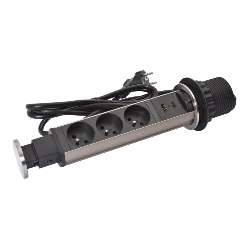 Legrand 654970 - Πολύπριζο γραφείου 3x230V + USB-A + USB-C