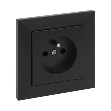 Legrand - Πρίζα τοίχου με πλαίσιο SUNO 250V μαύρη