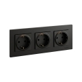 Legrand - Τριπλή οικιακή πρίζα SCHUKO NILOE STEP 250V μαύρη