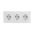 Legrand - Τριπλή οικιακή πρίζα SCHUKO με πλαίσιο NILOE STEP 250V λευκή