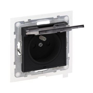 Legrand - Εξωτερική πρίζα χωρίς πλαίσιο 250V/16A NILOE STEP IP44 μαύρη