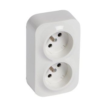 Legrand - Διπλή επιτοίχια οικιακή πρίζα FORIX 250V λευκή