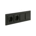 Legrand - Διπλή οικιακή πρίζα SCHUKO και διπλός μονοπολικός διακόπτης αρ. 1 με πλαίσιο NILOE STEP 250V μαύρο