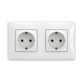 Legrand - Διπλή οικιακή πρίζα SCHUKO με πλαίσιο NILOE 250V λευκή