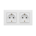 Legrand - Διπλή οικιακή πρίζα SCHUKO με πλαίσιο NILOE STEP 250V λευκή