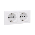 Legrand - Διπλή οικιακή πρίζα SCHUKO με πλαίσιο SUNO 250V λευκή