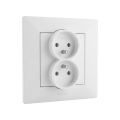 Legrand - Διπλή οικιακή πρίζα με πλαίσιο NILOE STEP 250V λευκή