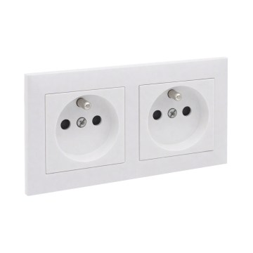 Legrand - Διπλή οικιακή πρίζα με πλαίσιο SUNO 250V λευκή