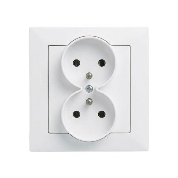 Legrand - Διπλή οικιακή πρίζα με πλαίσιο SUNO 250V λευκή