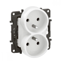 Legrand - Διπλή οικιακή πρίζα χωρίς πλαίσιο 250V/16A NILOE λευκή