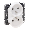 Legrand - Διπλή οικιακή πρίζα χωρίς πλαίσιο 250V/16A NILOE STEP λευκή